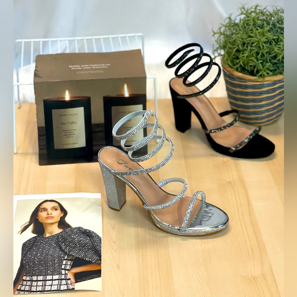Silver spiral Heels